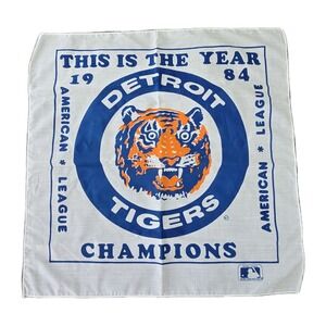 Vintage 1984 Detroit Tigers "This Is The Year" MLB Champions Bandana 22×22